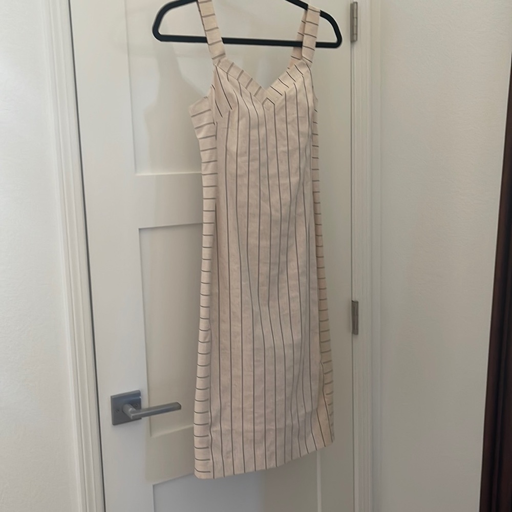 Cotton, Nylon, Linen adjustable strap midi dress